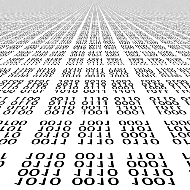 a large number of black and white numbers on a white background, a digital rendering, pixabay, ascii art, floor, binary, stats, beans