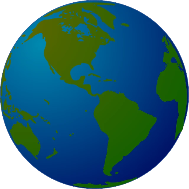 a blue and green globe on a white background, an illustration of, flickr, full figured mother earth, dark blue, flat - color, ( ( dark skin ) )