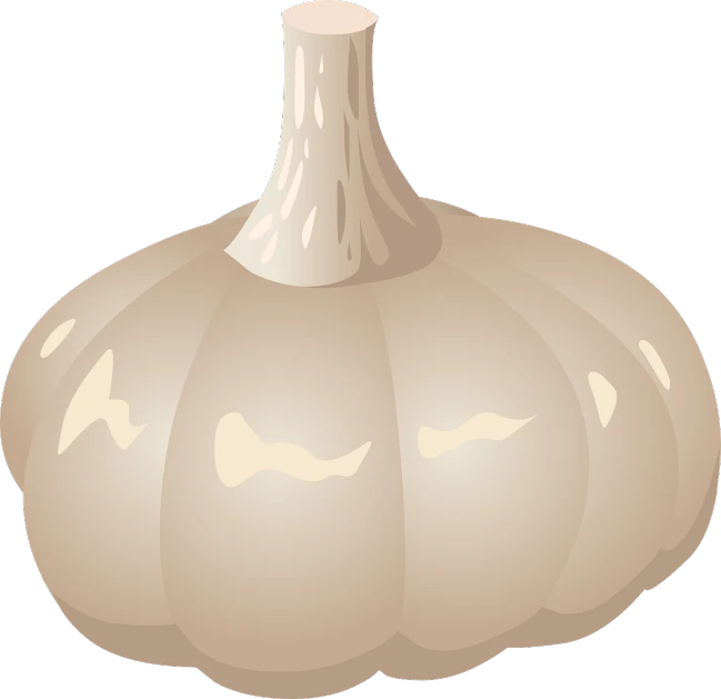 a bulb of garlic on a black background, a digital rendering, sōsaku hanga, rounded roof, she is a gourd, light color, really large bosum