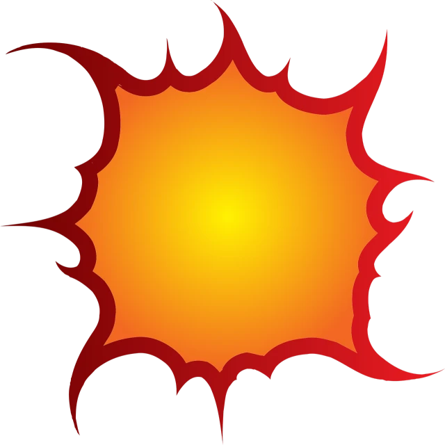 the sun is shining brightly on a black background, shock art, red planetoid exploding, comic book thick outline, high res photo, logo without text
