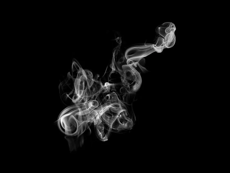 a close up of smoke on a black background, digital art, by Matthias Stom, pexels, black and white background, smoking pipe, isolated on white background, fuming effigy