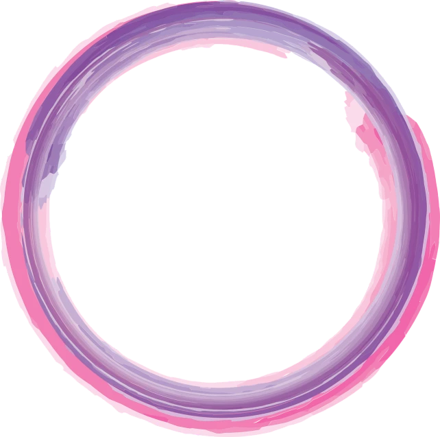 a pink and purple ring on a black background, a digital painting, sōsaku hanga, ((water color)), round logo, round round round nose, tyre mark
