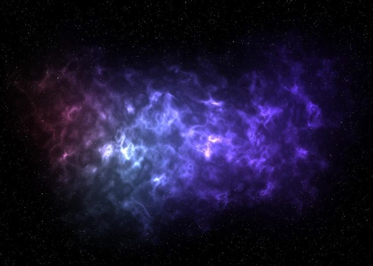 a purple and blue nebula with stars in the background, a digital rendering, smoke and volumetric fog, wide long shot, blue and white and red mist, high definition screenshot