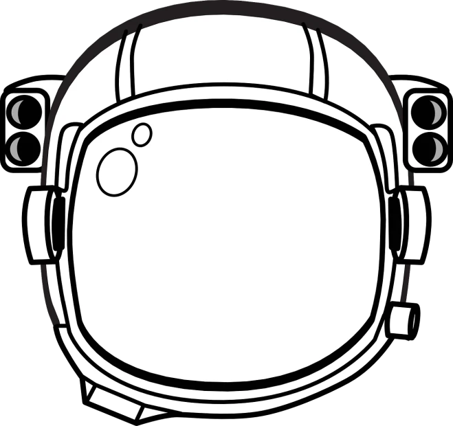 a black and white picture of an astronaut's helmet, vector art, inspired by Otomo Katsuhiro, pixabay, black and white vector, ( land ), blank, xkcd