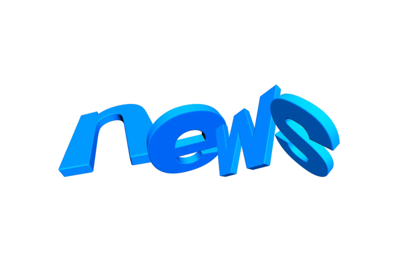 a blue news logo with a magnifying magnifying magnifying magnifying magnifying magnifying magnifying mag, a digital rendering, by Ramón Silva, stock footage, cinema 4d ray traced, fake 3d meshes!!, on simple background