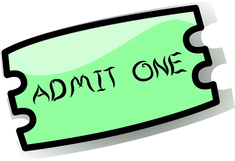 a person holding a piece of paper with the word admit on it, a cartoon, inspired by Masamitsu Ōta, pixabay, gradient green black, faked ticket close up, horror movie, never one - to - one