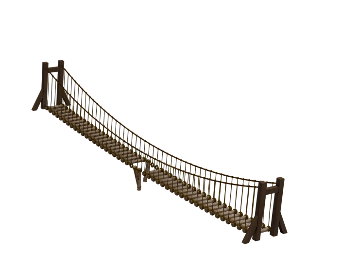 a model of a bridge on a black background, a low poly render, inspired by Shūbun Tenshō, conceptual art, rope bridge, thps 2 level, romantic simple path traced, gold