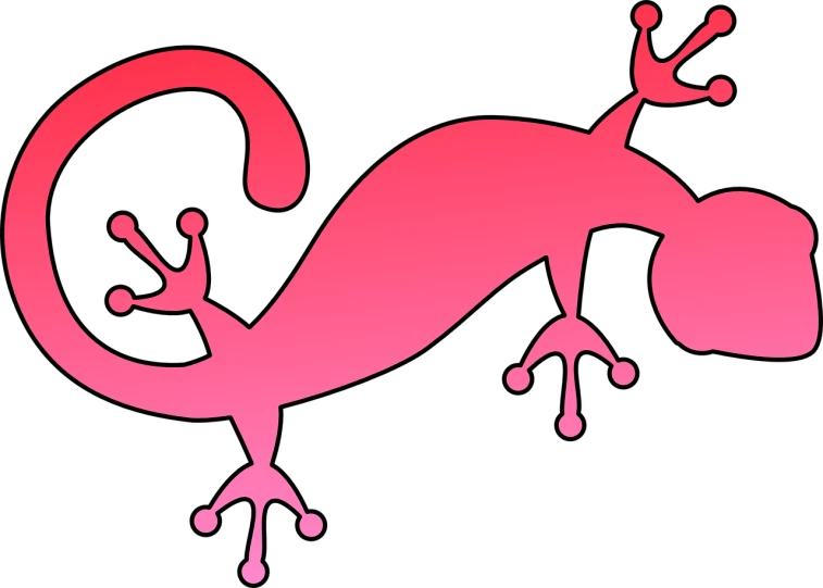 a pink lizard with a crown on its head, a digital rendering, pixabay, graffiti, detailed silhouette, banner, gecko, full body image
