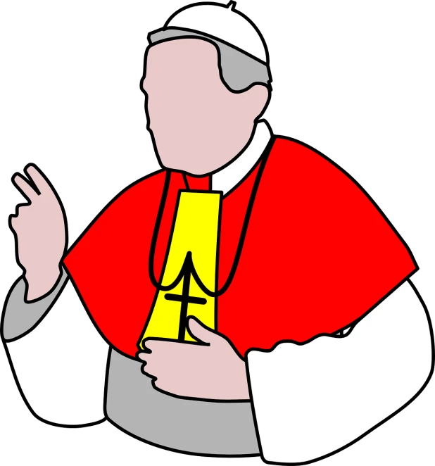 a man in a red robe with a yellow tie, vector art, inspired by Cagnaccio di San Pietro, stuckism, pope surrenders, 2 0 0 0's photo