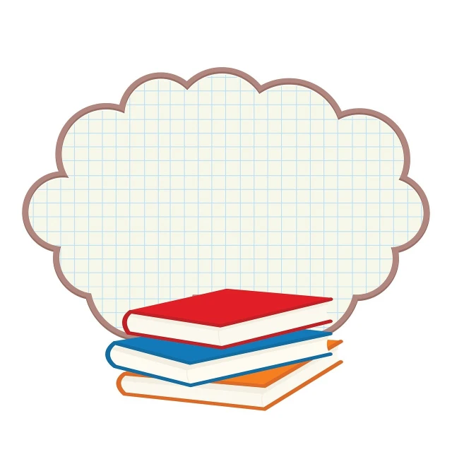 a stack of books sitting on top of each other, an illustration of, beautiful cloud, sticker illustration, whiteboards, whole page illustration