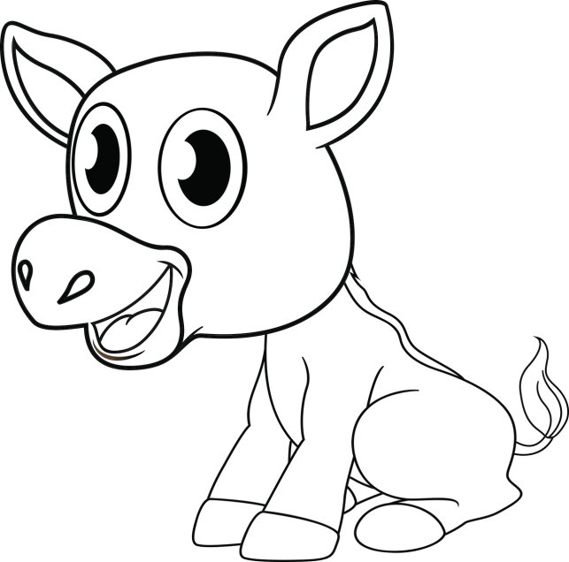 a drawing of a pig on a black background, lineart, tumblr, conceptual art, 3 d littlest pet shop horse, outline glow lens flare, widescreen shot, !subtle smiling!