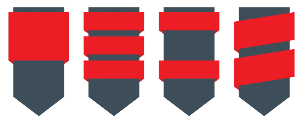 a group of pencils sitting next to each other, a screenshot, inspired by Slava Raškaj, black steel with red trim, reddit vexillology, military insignia, inverted color scheme