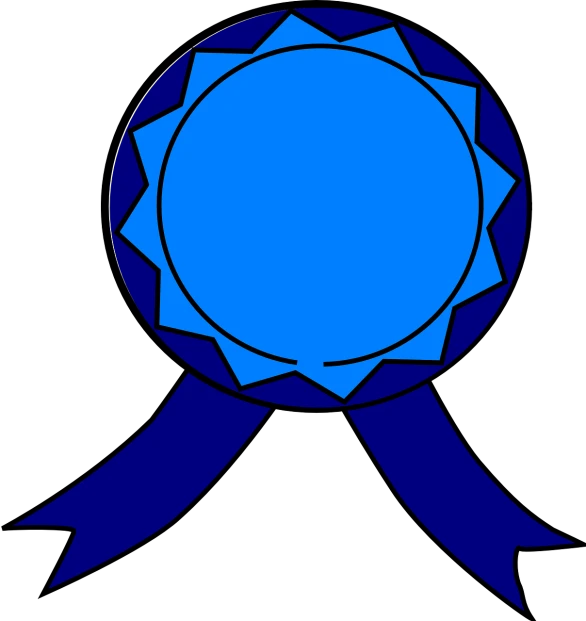 a blue rosette with a ribbon around it, pixabay contest winner, computer art, !!! very coherent!!! vector art, award winning dark, various posed, dad