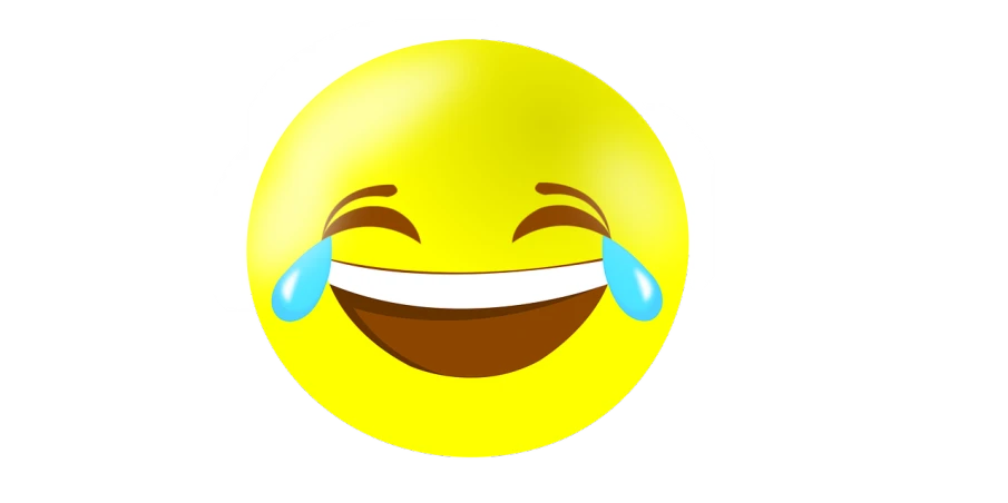 a close up of a smiley face wearing headphones, a picture, shutterstock, mingei, laughing emoji, rain!!!!, laughing and joking, clipart