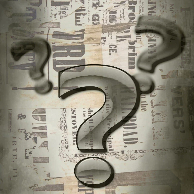 a newspaper with a question mark and a magnifying lou lou lou lou lou lou lou lou lou lou lou lou lou lou lou lou lou, a digital rendering, by Kurt Roesch, vertical wallpaper, istock, sepia, looking confused