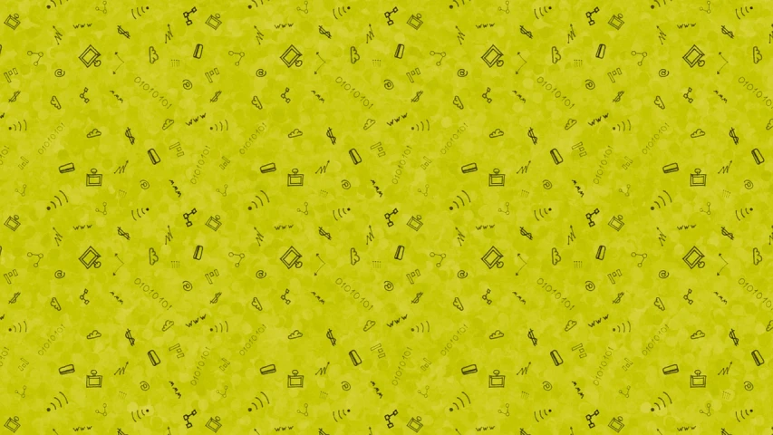 a close up of a pattern on a yellow background, radio signals, spritesheet, lime green, seamless micro detail