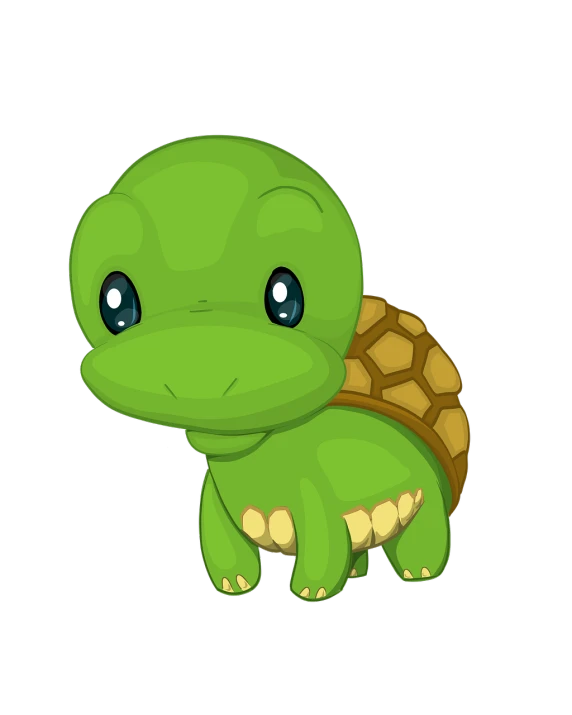 a cartoon turtle on a black background, deviantart, hurufiyya, cute:2, anime style”