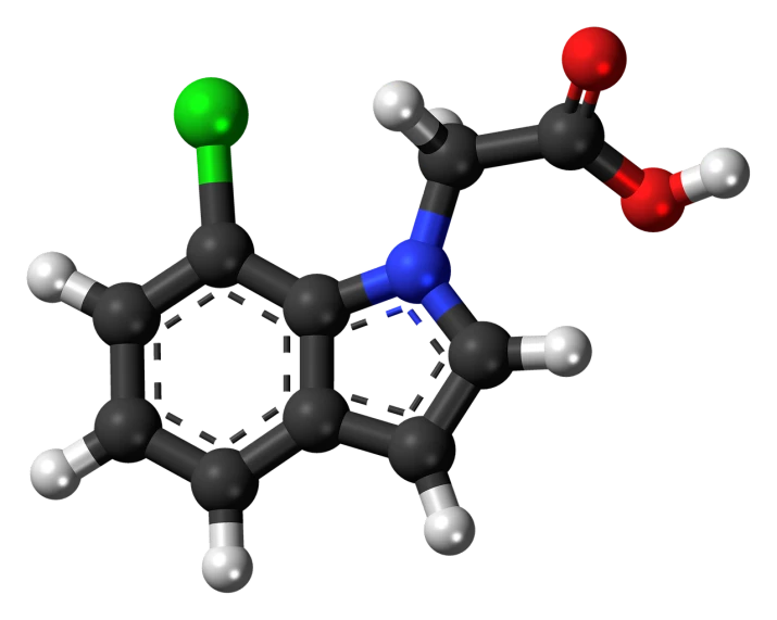 a close up of a molecule on a black background, a digital rendering, by Jon Coffelt, polycount, lysergic acid diethylamide, green blue red colors, a wooden, sad scene