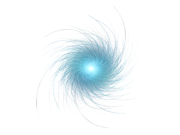 a blue and white swirl on a black background, by Ikuo Hirayama, generative art, tumbleweed, starburst, energy trails, circular planet behind it