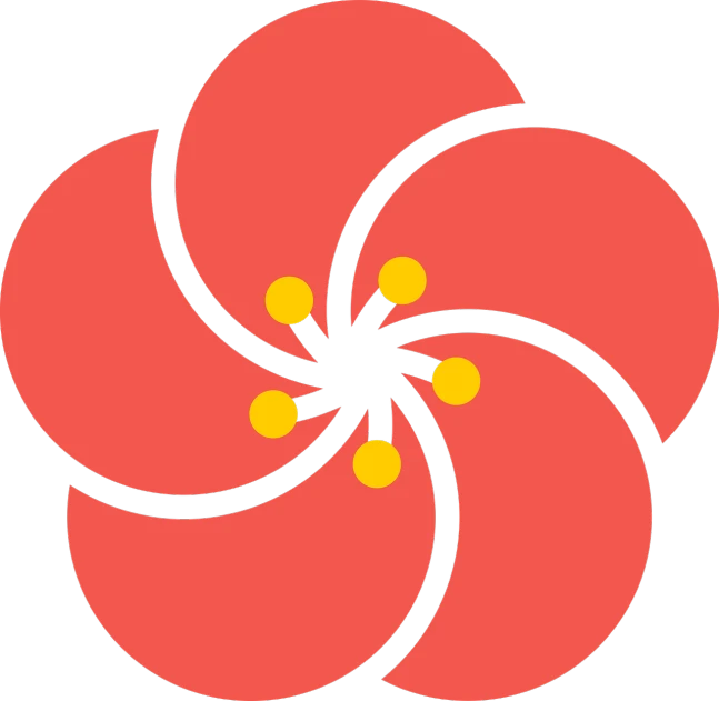 a red flower on a black background, inspired by Kōno Michisei, sōsaku hanga, military insignia, in hong kong, hurricane, tourist destination