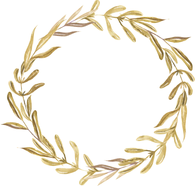 a wreath of gold leaves on a black background, a digital rendering, olive oil, 1 7 th century, greece, straw