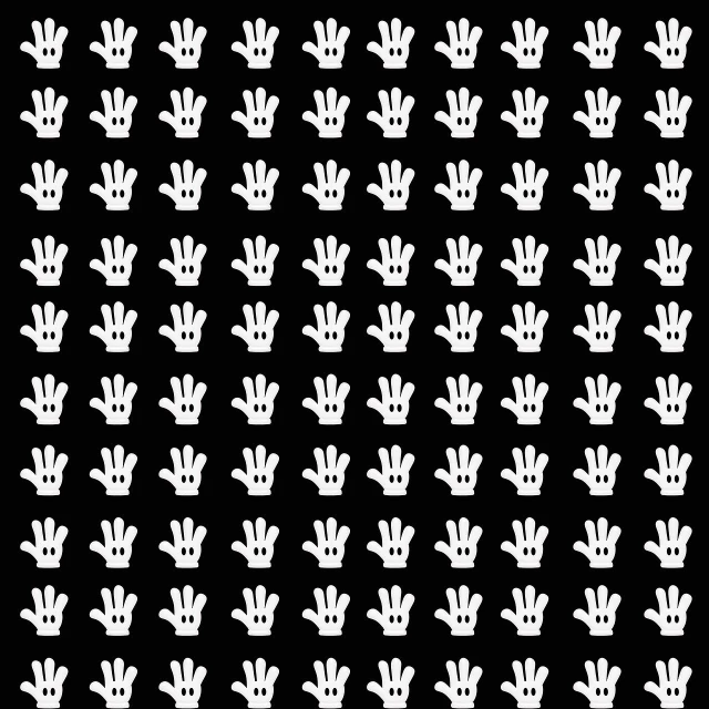 a pattern of white hands on a black background, inspired by Ștefan Luchian, minimalism, spock, r-number, very accurate photo, iterations = 5 0 0 0