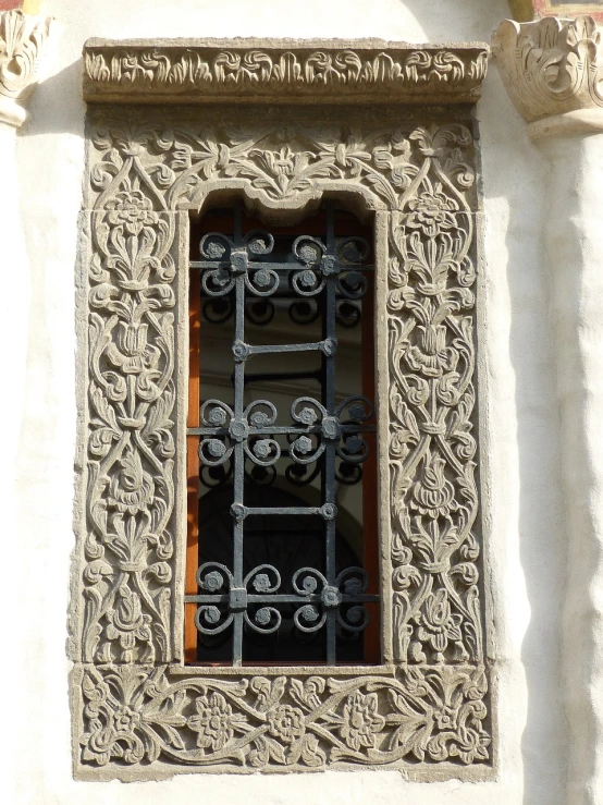 a close up of a window on a building, inspired by Balázs Diószegi, flickr, filigree border, west slav features, high details photo