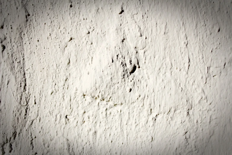 a black and white photo of a white wall, a cave painting, inspired by Lucio Fontana, flickr, highly detailed texture render, close - up photo, white background wall, ground - level medium shot