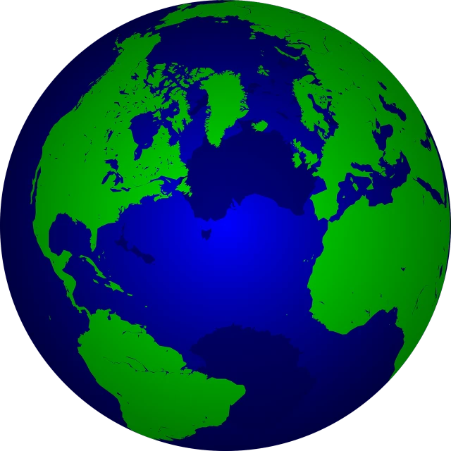 a blue and green globe on a black background, a raytraced image, by Jon Coffelt, renaissance, no gradients, satellite photo, terrestrial paradise, outlined!!!