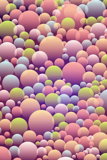 a lot of different colored balls in a field, digital art, with soft pink colors, colorful palette illustration