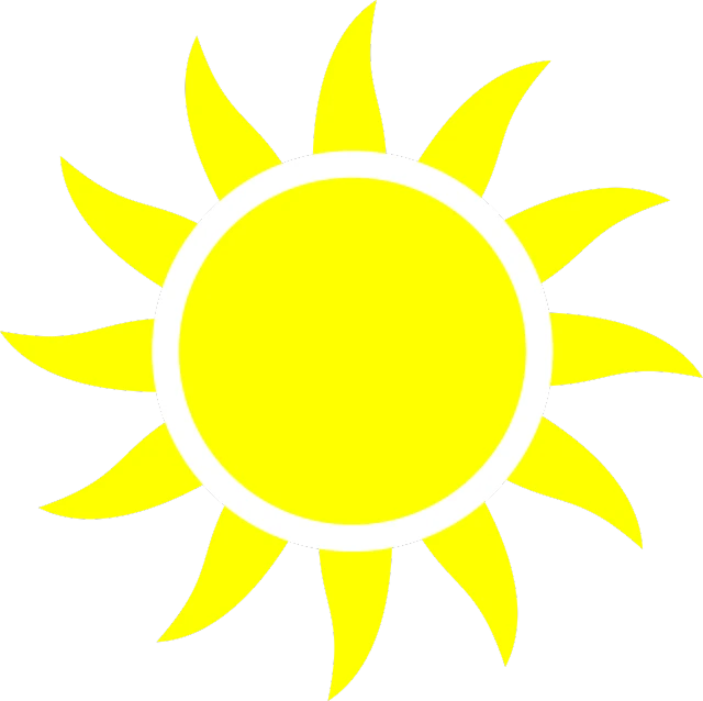a yellow sun on a black background, inspired by Xul Solar, rayonism, ¯_(ツ)_/¯, clip art, sunbathed skin, n - 6