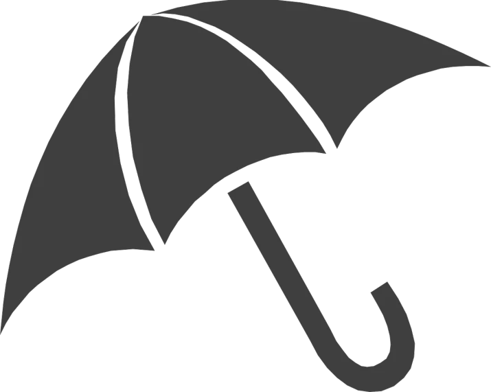 a black and white umbrella on a black background, a cartoon, pixabay, profile picture 1024px, enamel, simple logo, gray