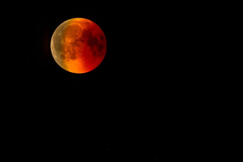 a blood moon is seen in the dark sky, by Jan Rustem, red and orange colored, 8 h, scholar, large red eyes