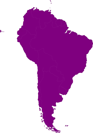 a purple map of south america on a white background, an illustration of, rasquache, dark. no text, looking partly to the left, terminal, oscar winning