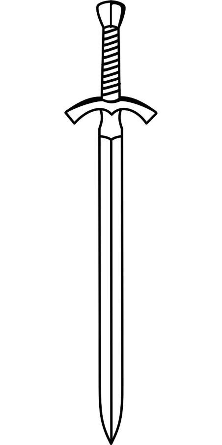 a white sword on a black background, lineart, by Andrei Kolkoutine, deviantart, uniform background, cross, large tall, clubs