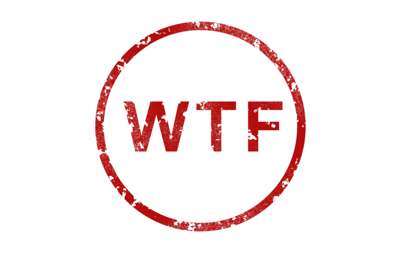 a red circle with the word wtf in it, terrifying!!!, logos, horror”
