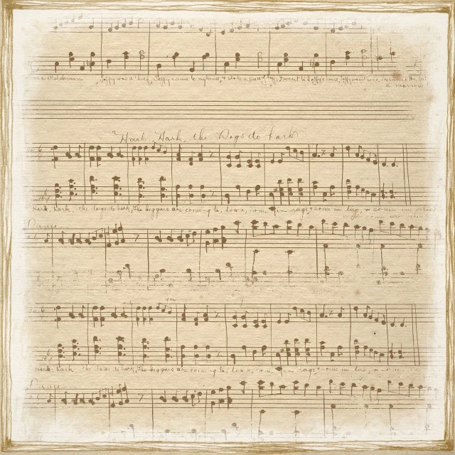 a close up of a sheet of music, inspired by Johann Liss, shutterstock, baroque, old vintage paper, stained”