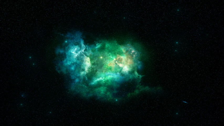 a close up of a planetary object in the sky, digital art, space art, big nebula as clover, nebula with the shape of a skull, dark emerald mist colors, high quality fantasy stock photo