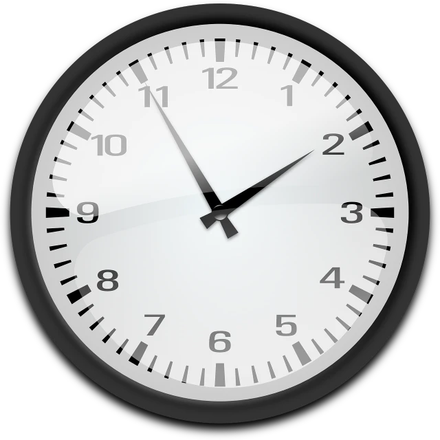 a black and white clock on a white background, a digital rendering, by Andrei Kolkoutine, reddit, no gradients, emergency, the photo shows a large, link
