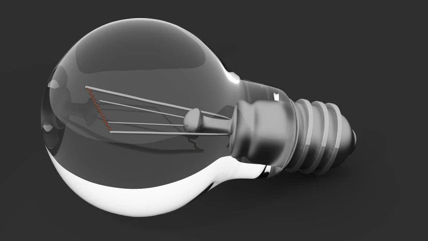 a close up of a light bulb on a black background, an ambient occlusion render, pixabay, cloth simulation with houdini, glowing - thin - wires, on a gray background, clear detailed view