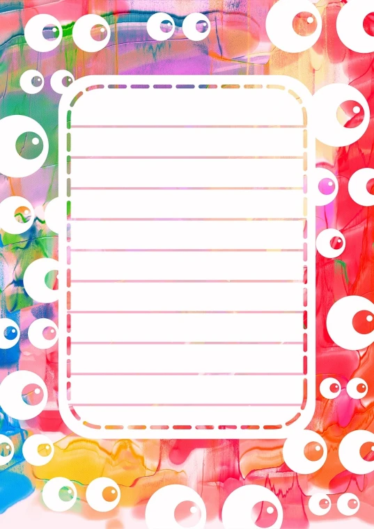 a picture of a picture of a picture of a picture of a picture of a picture of a picture of a picture of a picture of a, by Murakami, pixabay, mingei, lined paper, bubble background, innocent look. rich vivid colors, big eye