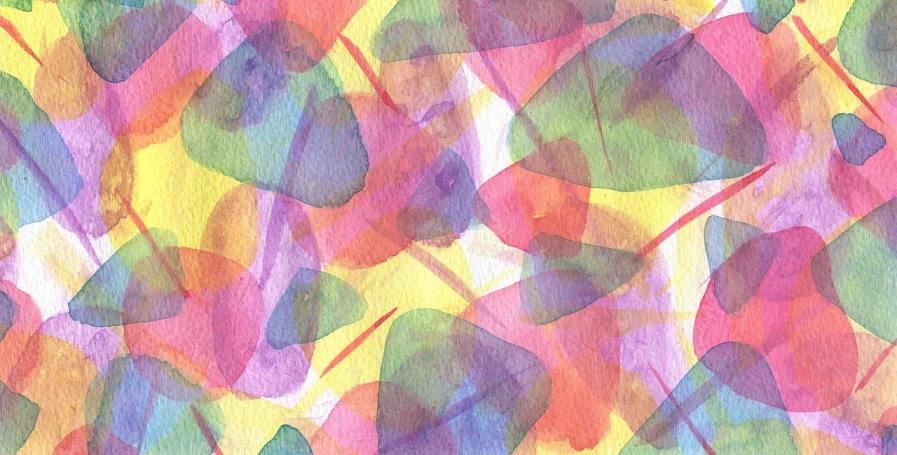 a watercolor painting of leaves on a yellow background, a watercolor painting, inspired by Stanton Macdonald-Wright, tumblr, lyrical abstraction, soft rainbow, jelly - like texture. photograph, ultrafine detail ”, digital art - n 9