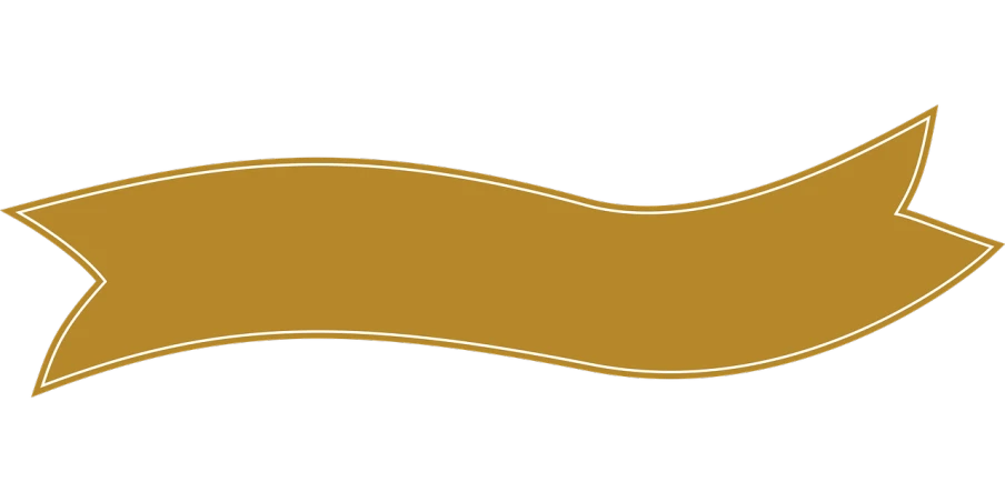 a gold ribbon on a black background, symbolism, with blunt brown border, flowing curves, background is white and blank, savana background