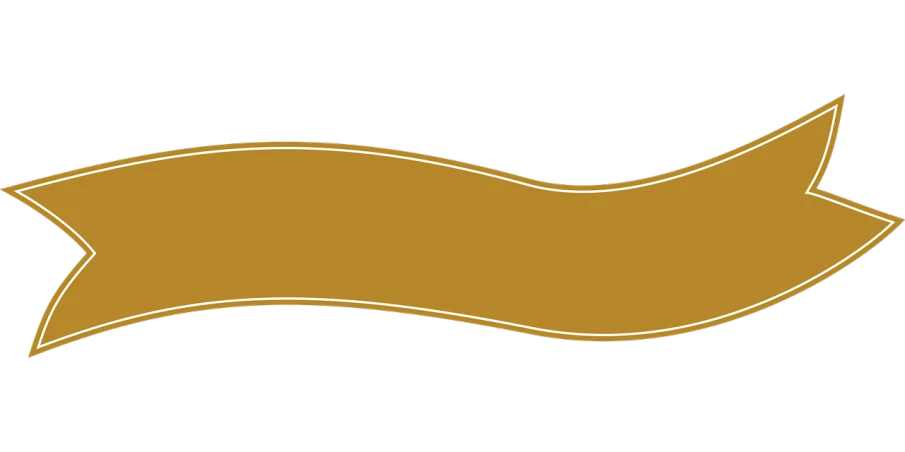 a gold ribbon on a black background, symbolism, with blunt brown border, flowing curves, background is white and blank, savana background