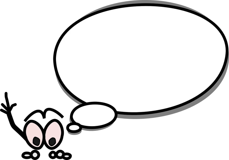 a black and white picture of a rabbit with a thought bubble, a cartoon, by Tom Carapic, pixabay, conceptual art, white moon and black background, pink angry bubble, lying, dark people discussing