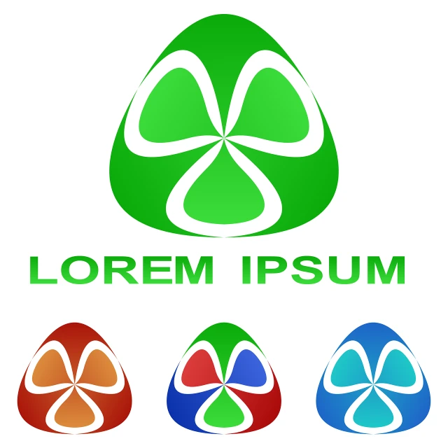 a green leaf logo with four different colors, inspired by Luigi Kasimir, symbolism, eggs, fantasy game spell icon, lorem ipsum dolor sit amet, official screenshot