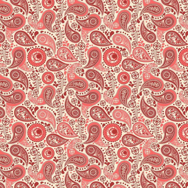 a very pretty pink and red paisley pattern, by Margo Hoff, shutterstock contest winner, arabesque, graphic 4 5, cream, bandanas, made with illustrator
