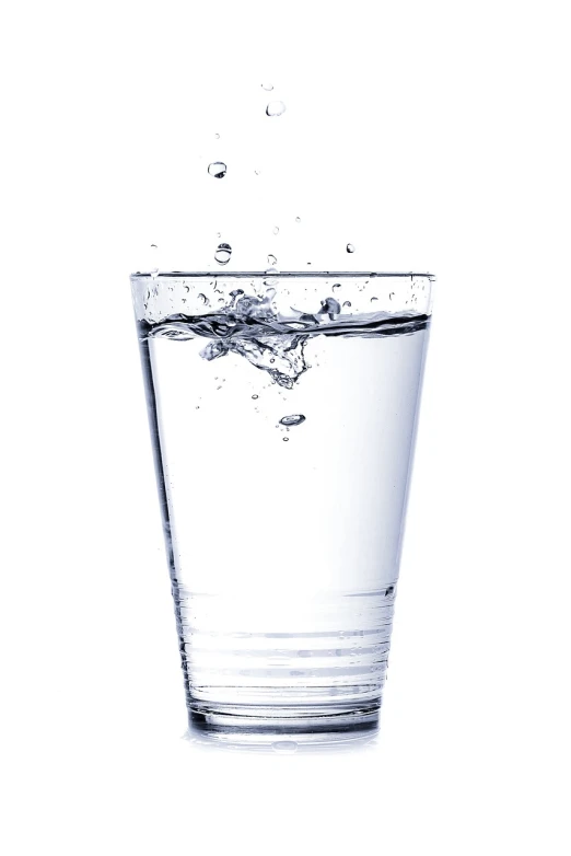 a glass filled with water sitting on top of a table, a photo, shutterstock, white bg, water running down the walls, aaaaaaaaaaaaaaaaaaaaaa, navel