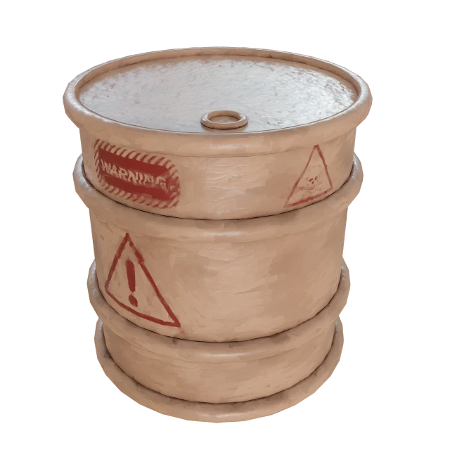 a stack of barrels sitting on top of each other, trending on polycount, conceptual art, worksafe. illustration, scp-049, heavy under paint, close-up product photo