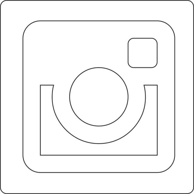 a black and white photo of a camera, instagram, black backround. inkscape, single logo, gui